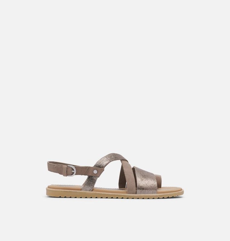 Sorel Dam Sandaler Brun - Ella™ Criss Cross Flat - HMX-870931